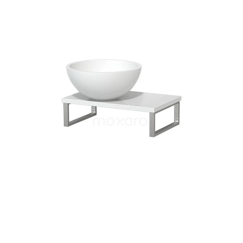 Modulo Pico Basin worktop with countertop wash basin | 41 cm High-gloss white Matte white Solid surface TMK01-00268