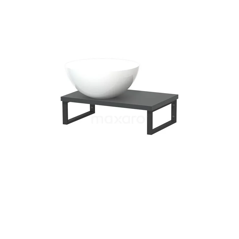 Modulo Pico Basin worktop with basin | 41 cm Dark grey High-gloss white Mineral marble countertop wash basin TMK01-00292