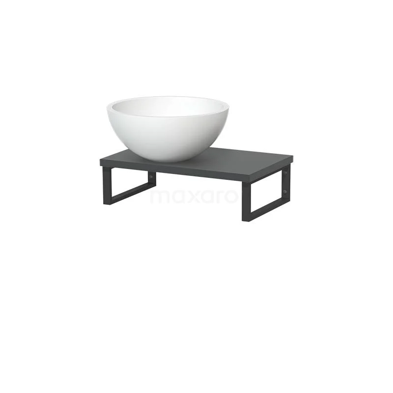 Modulo Pico Basin worktop with basin | 41 cm Dark grey Matte white Solid surface wash basin worktop TMK01-00293