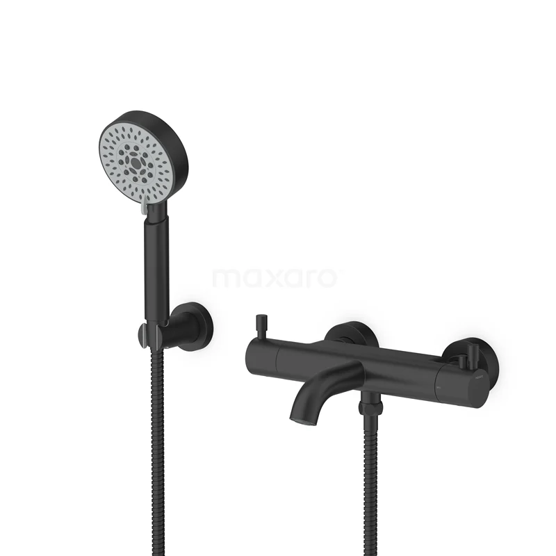 Radius exposed bath mixer set | Black Thermostatic mixer with handheld shower 5 positions COZ55-00004