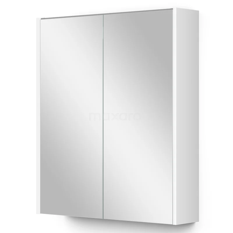 Spiegelschrank mit Beleuchtung Modulo 60x70cm Hochglanz Weiß K99-0600-59009-04 Modernes weißes Badschrank mit Spiegeltüren, schlankes Design geeignet für optimalen Stauraum im Badezimmer.