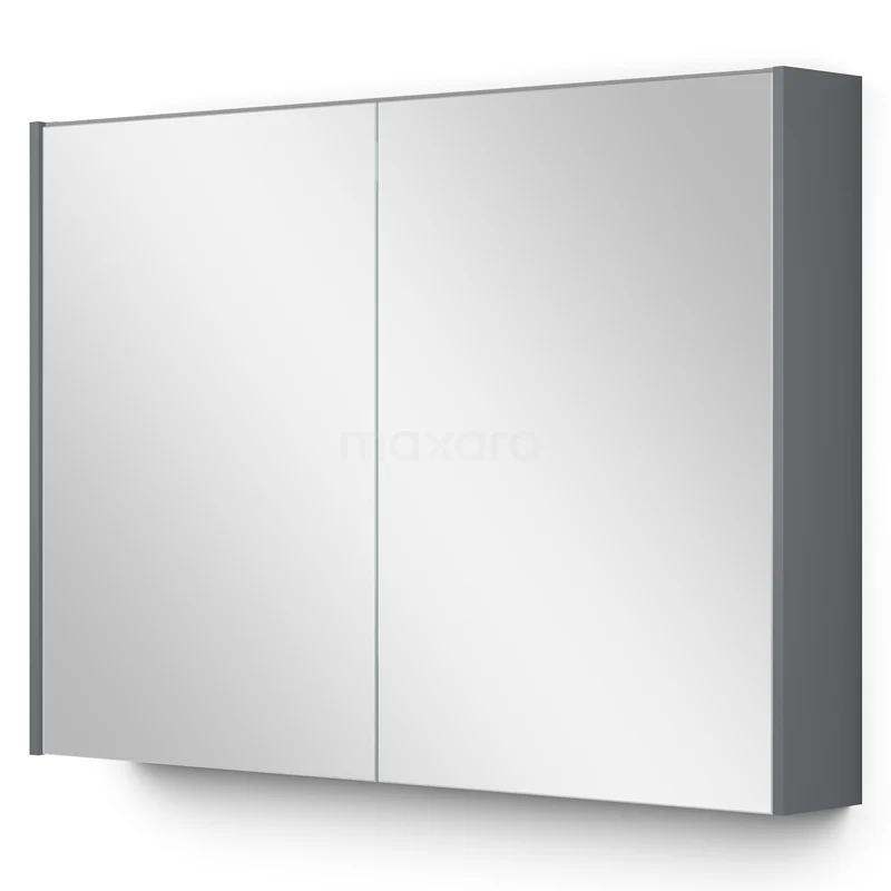 Spiegelschrank mit Beleuchtung Modulo 100x70cm Mittelgrau K99-1000-59009-03 Moderne silberfarbene Spiegelschrank mit Doppeltüren, schlankem Design und hochwertiger Verarbeitung für praktische Badezimmerlagerung.