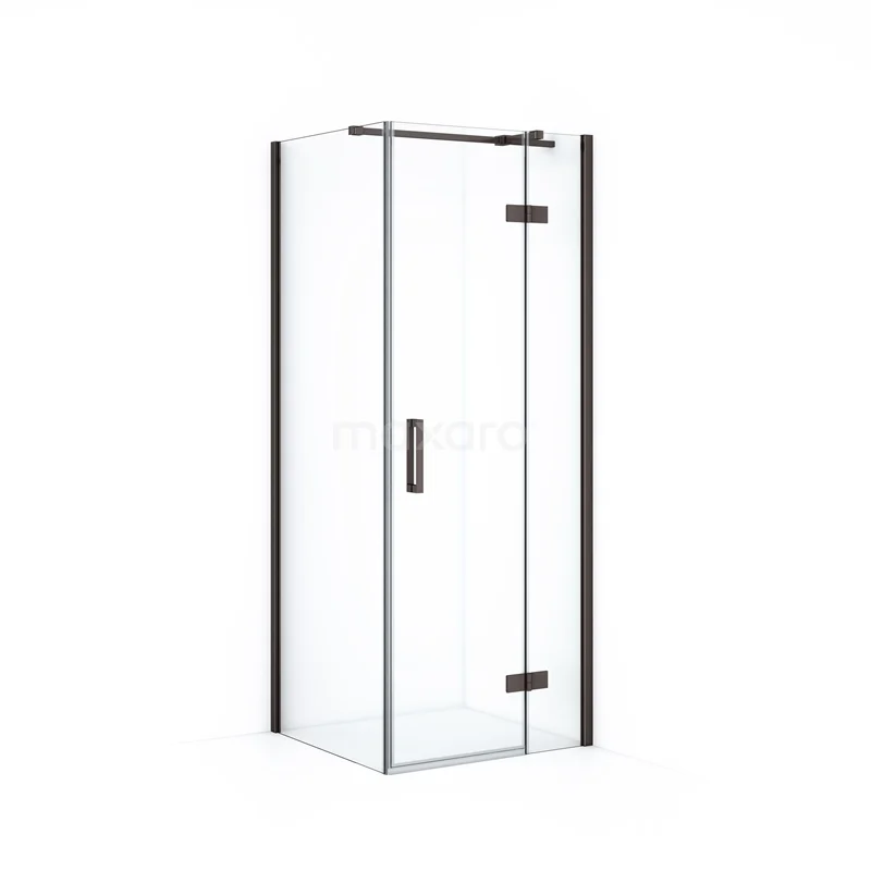 Diamond Shower enclosure | 80x70 cm Black metal Clear glass Pivot door Rectangle CDB223507310ZMN