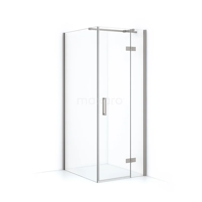 Diamond Shower cabin | 100x80 cm Stainless steel Clear glass Pivot door Rectangle CDB223510310BR Shower enclosure with corner entry, stainless steel profiles, modern design and perfect addition to any bathroom.