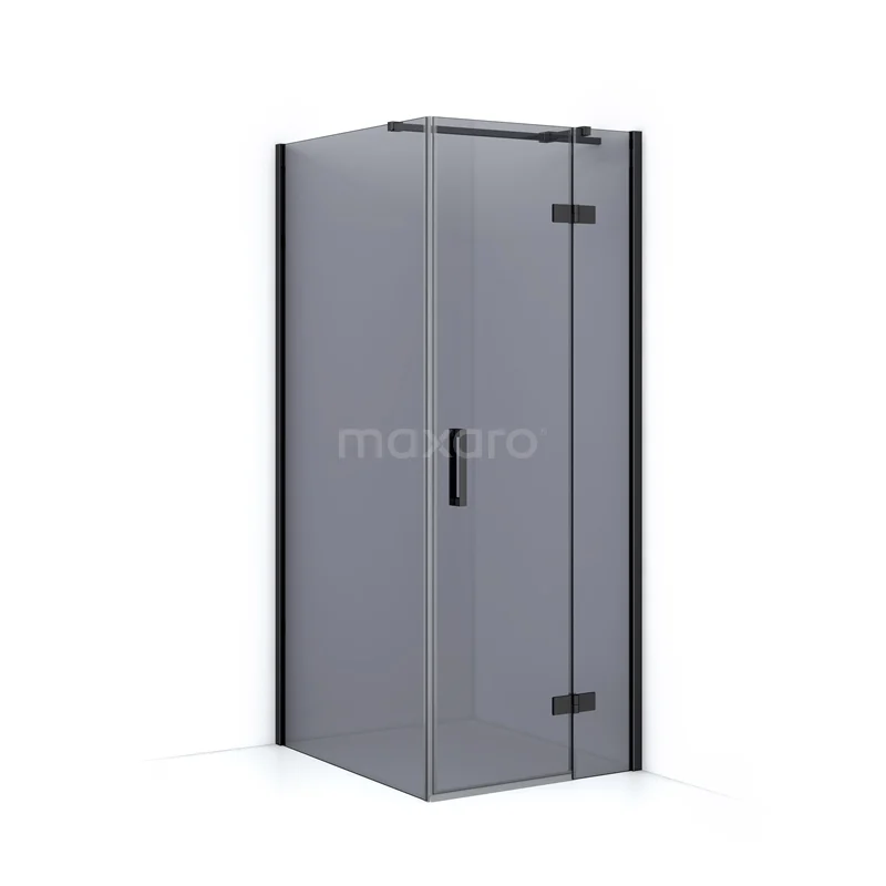 Diamond Shower enclosure | 100x80 cm Black chrome Smoke glass Pivot door Rectangle CDB223510311BCN