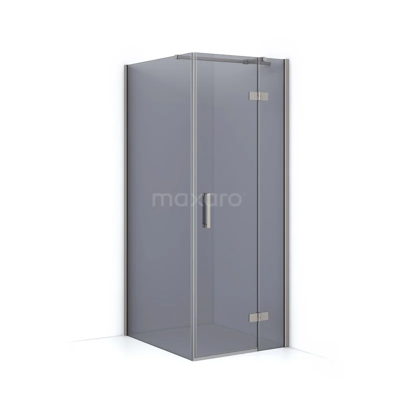 Diamond Shower enclosure | 100x80 cm Stainless steel Smoke glass Pivot door Rectangle CDB223510311BR