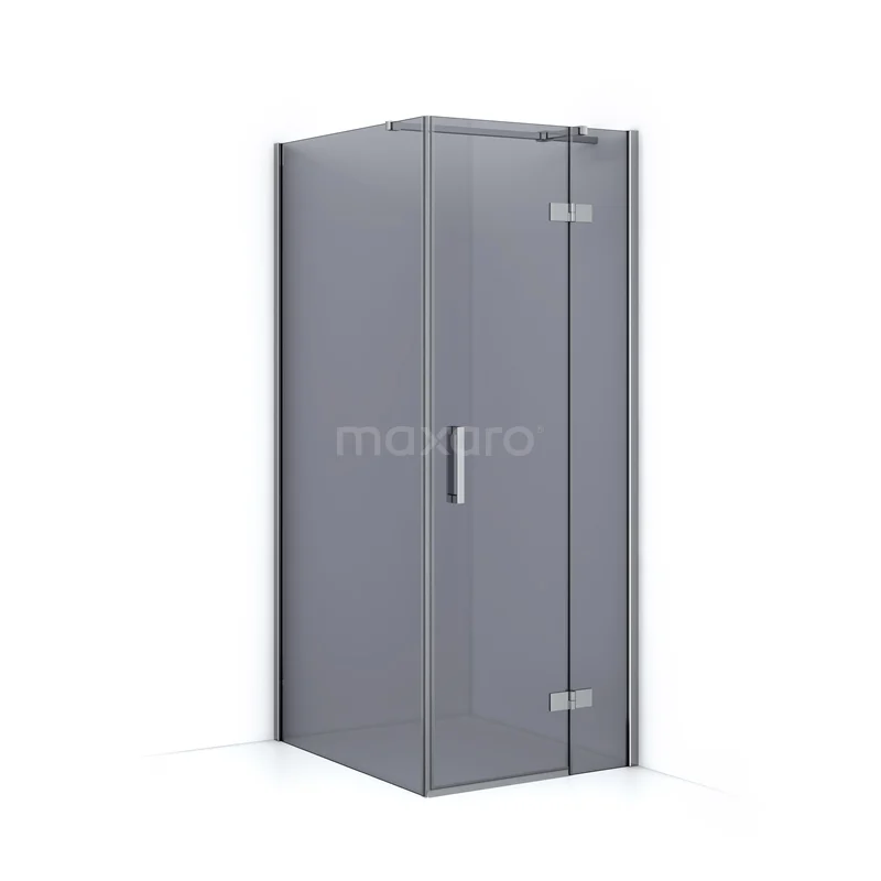 Diamond Shower enclosure | 100x80 cm Chrome Smoke glass Pivot door Rectangle CDB223510311C