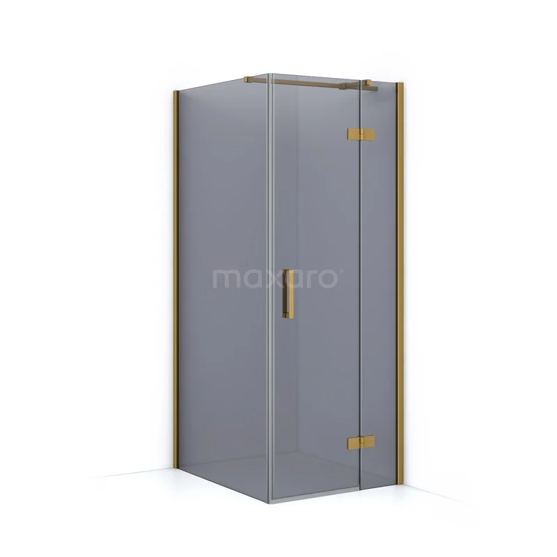 Diamond Duschkabine | 90x80 cm Gold Drehtür Rechteck CDB223509311GGN Glasene Ecke Duschkabine mit goldfarbenen Akzenten und Drehtür, modernes Design für luxuriöse Badezimmer Einrichtung.