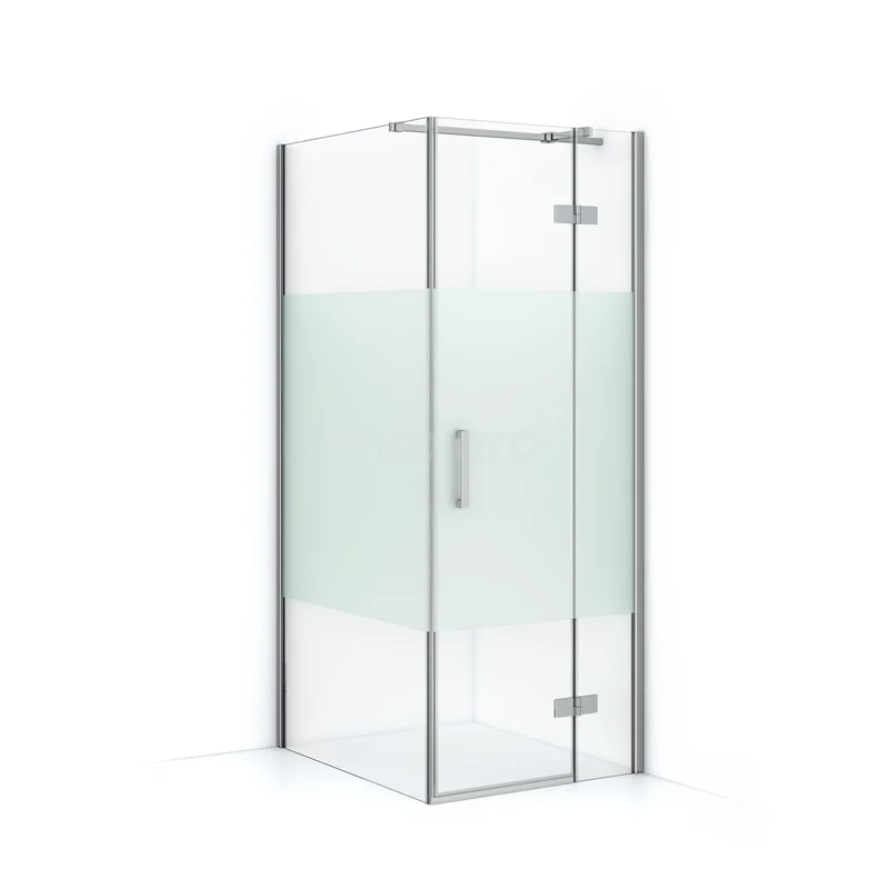 Diamond Shower enclosure | 90x80 cm Chrome Clear with matt strip Pivot door Rectangle CDB223509313C