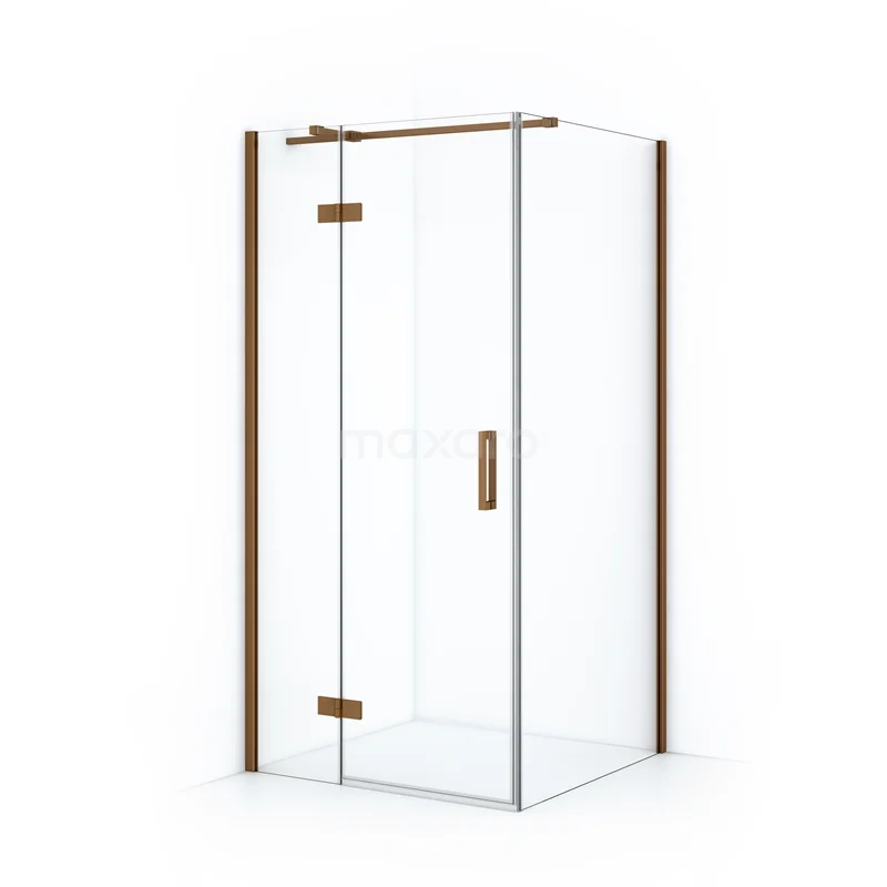 Diamond Shower enclosure | 90x80 cm Copper Clear glass Pivot door Rectangle CDB213608310KP