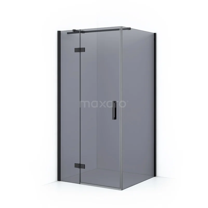 Diamond Shower enclosure | 100x90 cm Black chrome Smoke glass Pivot door Rectangle CDB213610311BCN