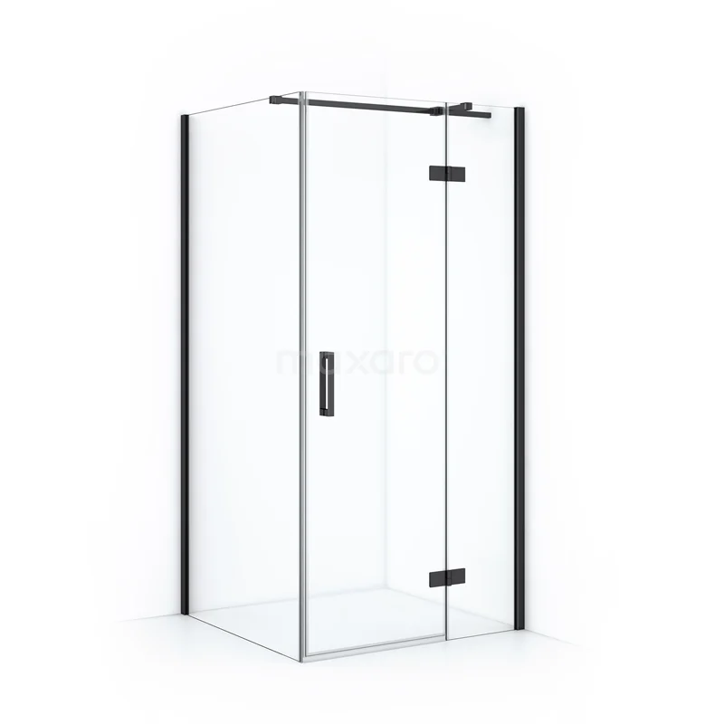 Diamond Shower enclosure | 90x70 cm Black chrome Clear glass Pivot door Rectangle CDB223607310BCN