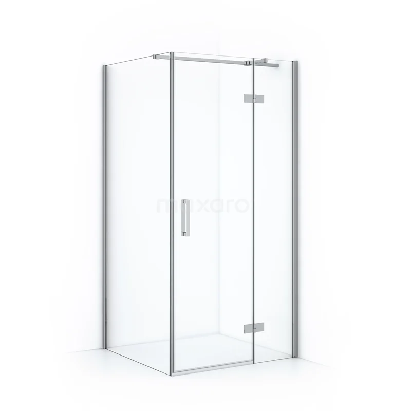 Diamond Shower enclosure | 90x90 cm Chrome Clear glass Pivot door Square CDB223609310C
