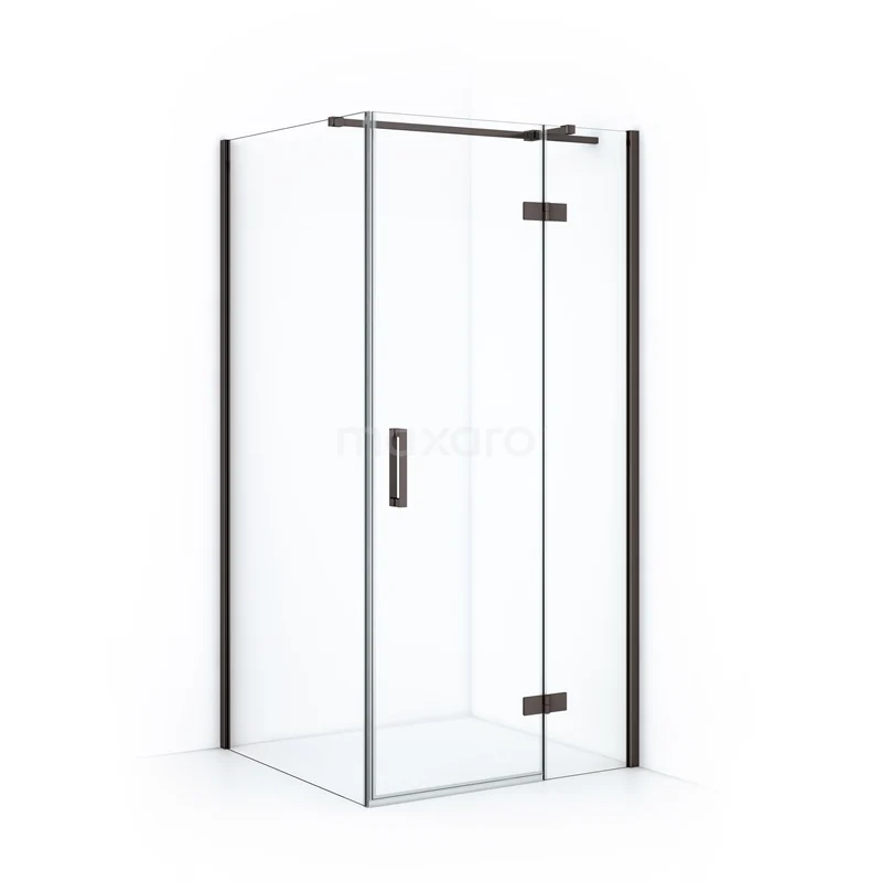 Diamond Shower enclosure | 100x80 cm Black metal Clear glass Pivot door Rectangle CDB224608310ZMN