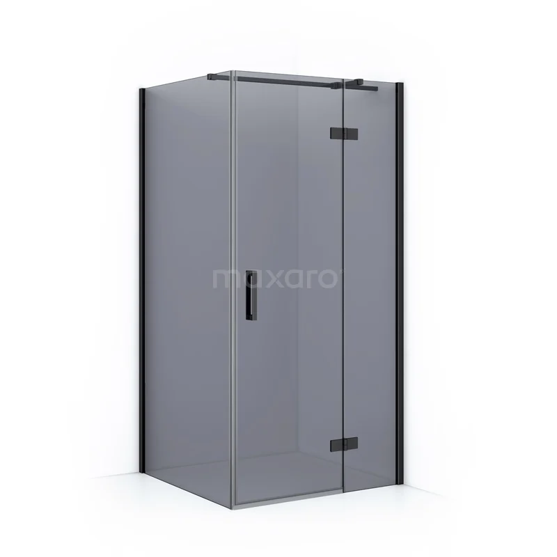 Diamond Shower enclosure | 100x80 cm Black chrome Smoke glass Pivot door Rectangle CDB224608311BCN