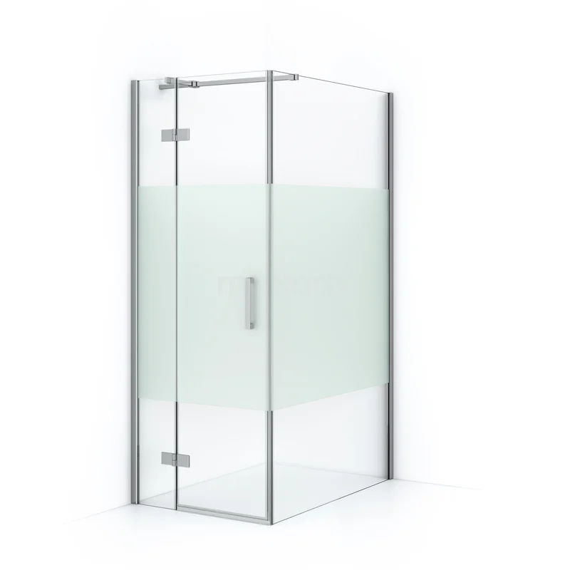 Diamond Shower enclosure | 120x80 cm Chrome Clear with matt strip Pivot door Rectangle CDB213512313C
