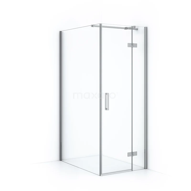 Duschkabine Diamond 120x80cm aus klarem Sicherheitsglas Chrom CDB223512310C Eck-Duschkabine aus Glas mit silberfarbenen Aluminiumprofilen, minimalistisches Design für ein stilvolles Badezimmer.