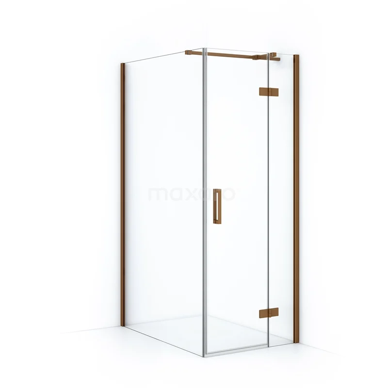 Diamond Shower enclosure | 120x80 cm Copper Clear glass Pivot door Rectangle CDB223512310KP