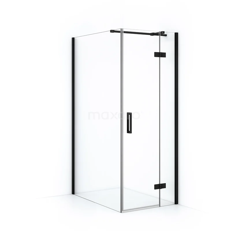 Diamond Shower enclosure | 120x80 cm Matte black Clear glass Pivot door Rectangle CDB223512310MB