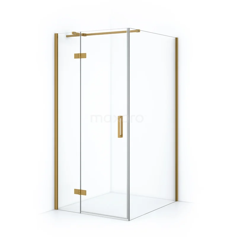 Diamond Shower enclosure | 110x90 cm Gold Clear glass Pivot door Rectangle CDB213611310GGN