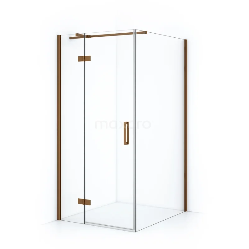 Diamond Shower enclosure | 110x90 cm Copper Clear glass Pivot door Rectangle CDB213611310KP