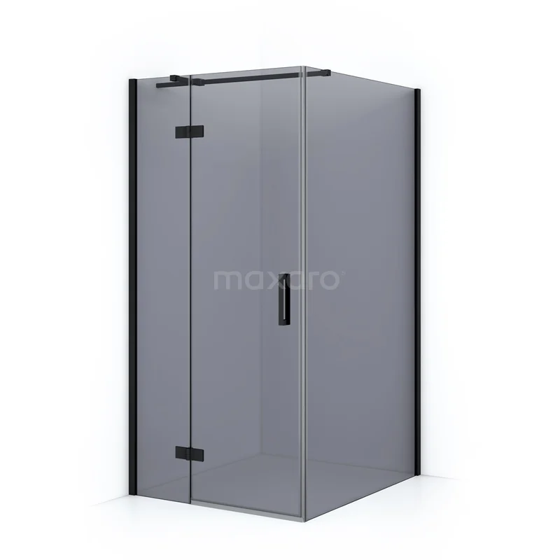 Diamond Shower enclosure | 120x100 cm Matte black Smoke glass Pivot door Rectangle CDB214612311MB