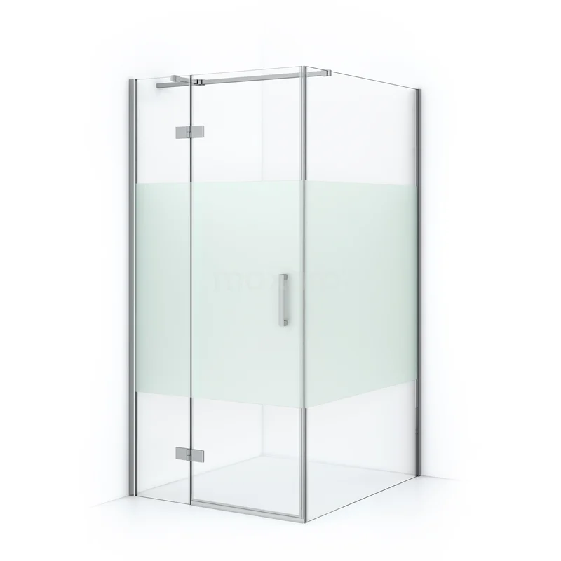 Diamond Shower enclosure | 110x100 cm Chrome Clear with matt strip Pivot door Rectangle CDB214611313C