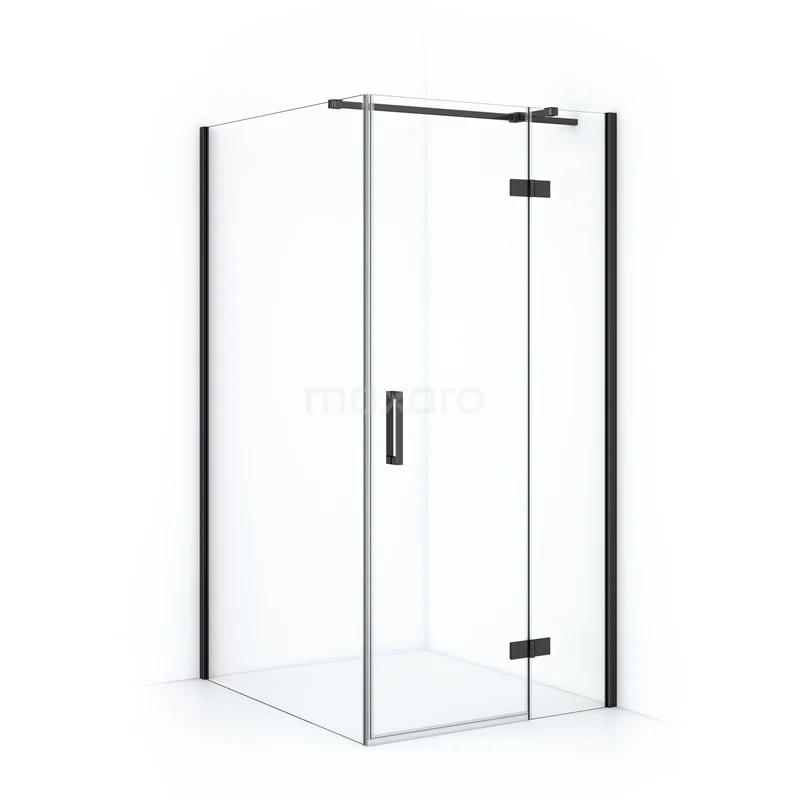 Diamond Shower enclosure | 110x100 cm Black chrome Clear glass Pivot door Rectangle CDB224611310BCN