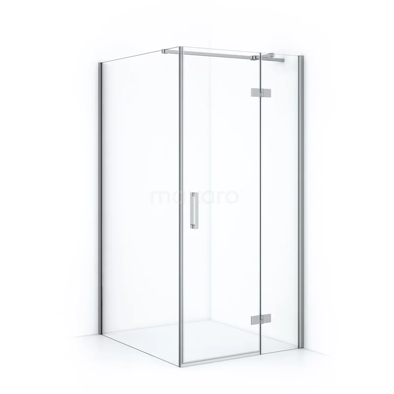 Diamond Shower cabin | 120x100 cm Chrome Clear glass Pivot door Rectangle CDB224612310C Glass corner shower cabin with transparent doors, chrome details and minimalist design, perfect for modern bathrooms.