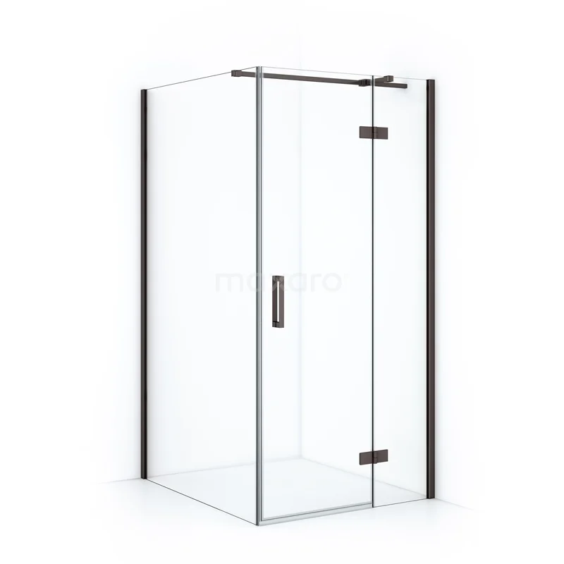 Diamond Shower enclosure | 120x90 cm Black metal Clear glass Pivot door Rectangle CDB223612310ZMN