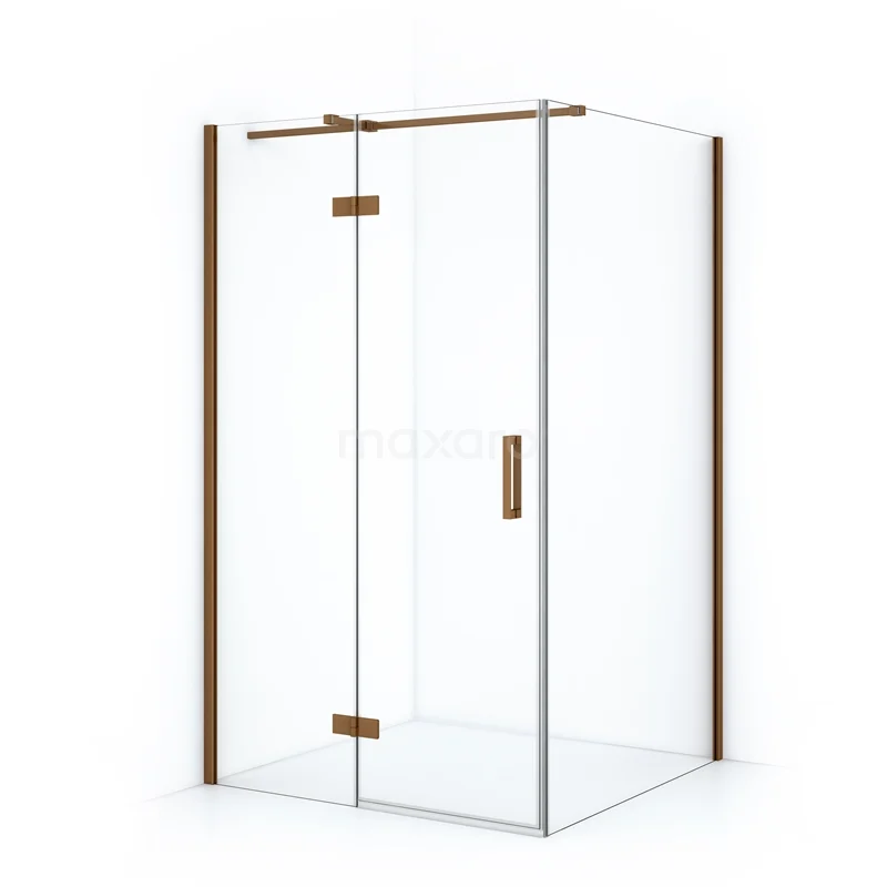 Diamond Shower enclosure | 110x70 cm Copper Clear glass Pivot door Rectangle CDB216507310KP