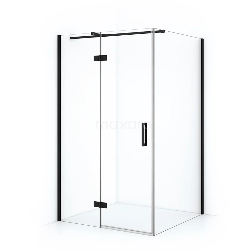 Diamond Shower enclosure | 110x70 cm Matte black Clear glass Pivot door Rectangle CDB216507310MB