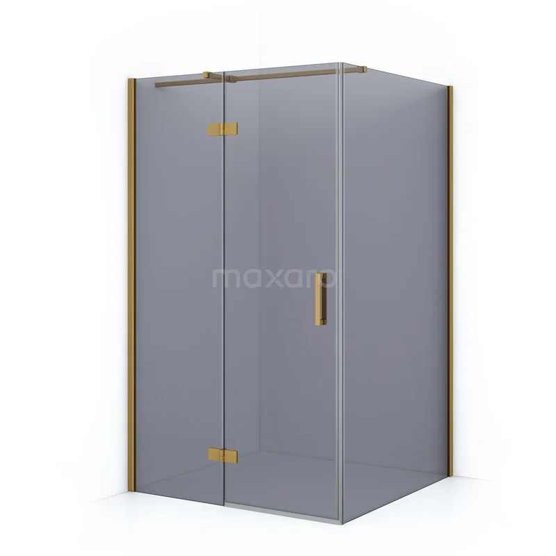 Diamond Shower enclosure | 110x110 cm Gold Smoke glass Pivot door Square CDB216511311GGN