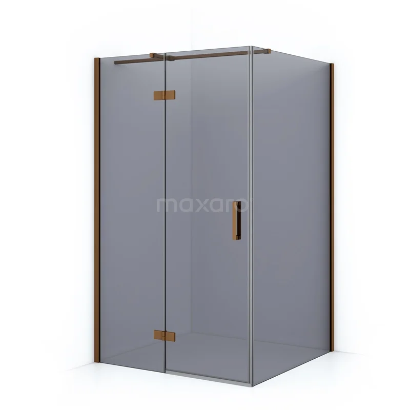 Diamond Shower enclosure | 110x100 cm Copper Smoke glass Pivot door Rectangle CDB216510311KP