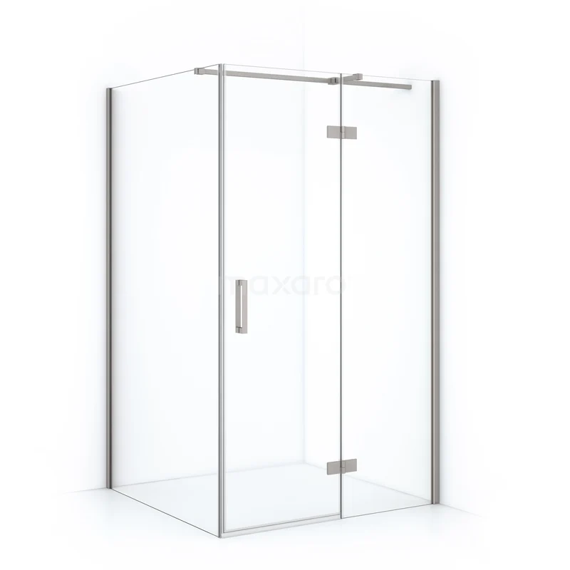 Diamond Duschkabine | 120x110 cm Edelstahl Drehtür Rechteck CDB226512310BR Glas Duschkabine mit silberfarbenen Profilen, elegantes Design, ideal für moderne Bäder.