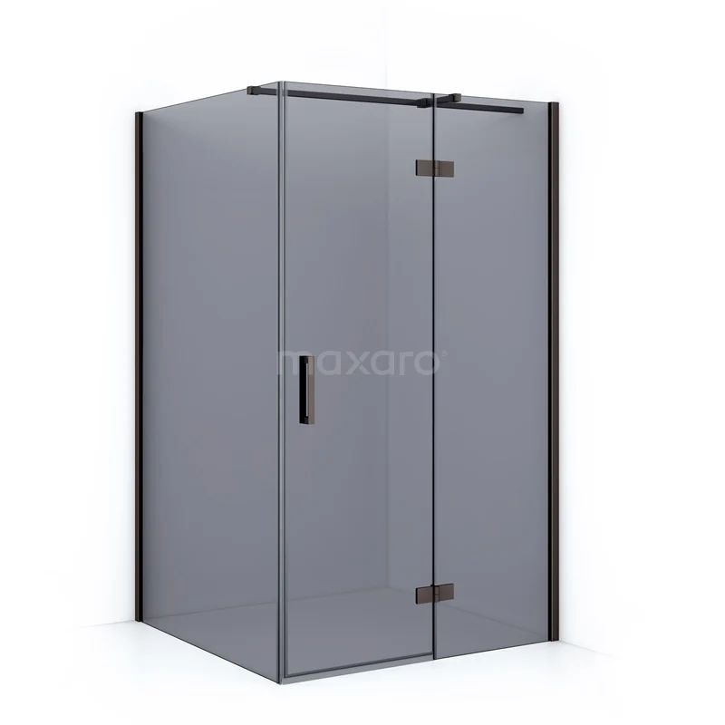 Diamond Shower enclosure | 120x100 cm Black metal Smoke glass Pivot door Rectangle CDB226610311ZMN