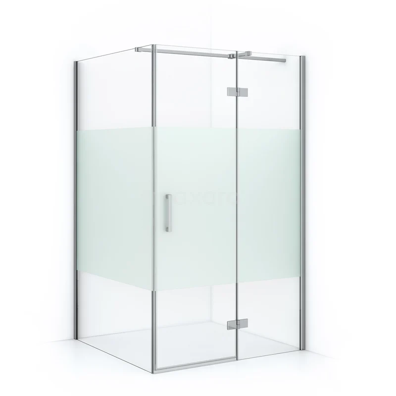 Diamond Shower enclosure | 120x80 cm Chrome Clear with matt strip Pivot door Rectangle CDB226608313C