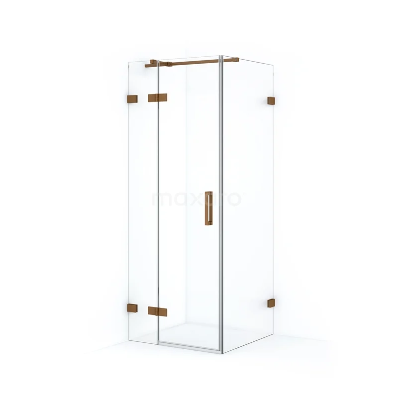Diamond Shower enclosure | 80x70 cm Copper Clear glass Pivot door Rectangle CDB213507320KP