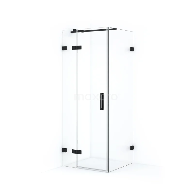 Diamond Shower enclosure | 80x70 cm Matte black Clear glass Pivot door Rectangle CDB213507320MB