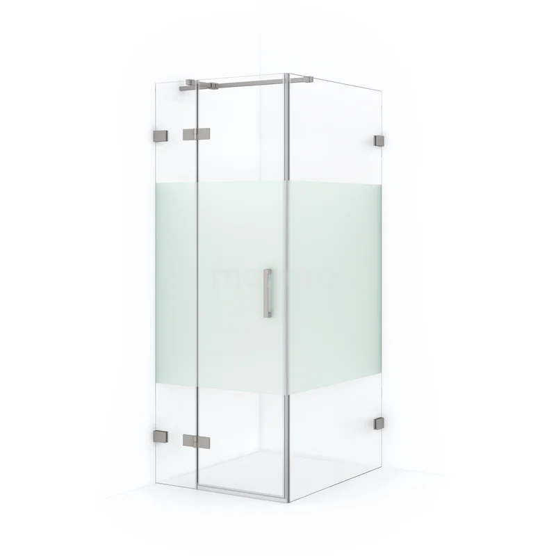 Diamond Shower enclosure | 100x80 cm Stainless steel Clear with matt strip Pivot door Rectangle CDB213510323BR