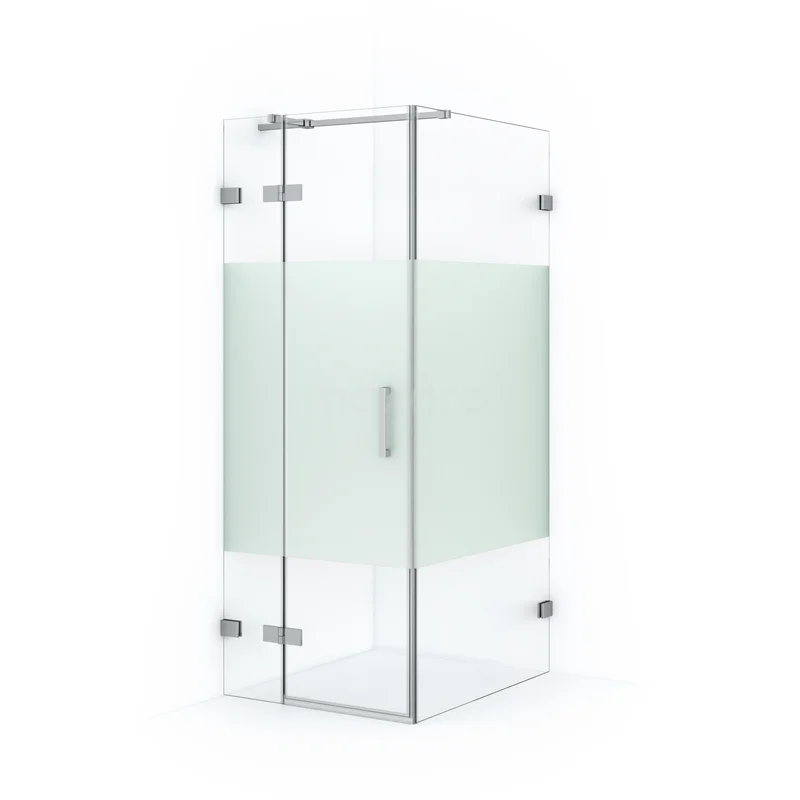 Diamond Shower enclosure | 100x80 cm Chrome Clear with matt strip Pivot door Rectangle CDB213510323C