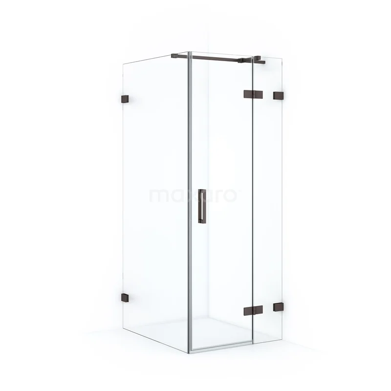 Diamond Shower enclosure | 100x80 cm Black metal Clear glass Pivot door Rectangle CDB223510320ZM