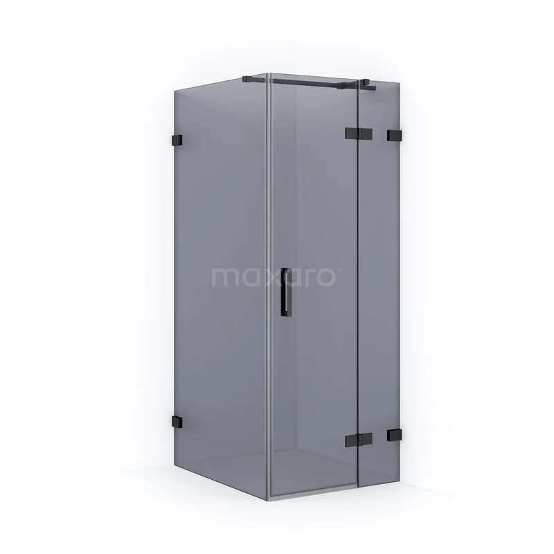 Diamond Shower enclosure | 100x80 cm Black chrome Smoke glass Pivot door Rectangle CDB223510321BC