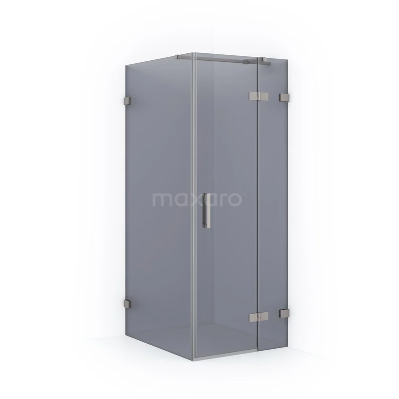 Diamond Shower enclosure | 100x80 cm Stainless steel Smoke glass Pivot door Rectangle CDB223510321BR
