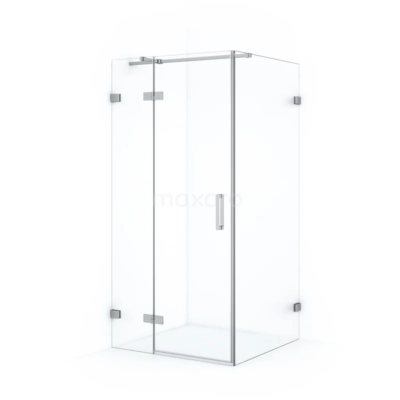 Diamond Shower enclosure | 90x80 cm Chrome Clear glass Pivot door Rectangle CDB213608320C
