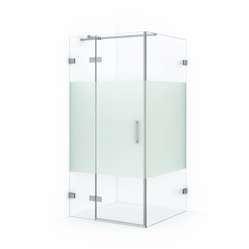 Diamond Shower enclosure | 100x90 cm Chrome Clear with matt strip Pivot door Rectangle CDB214609323C