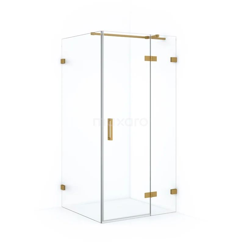 Diamond Shower enclosure | 100x100 cm Gold Clear glass Pivot door Square CDB224610320GG