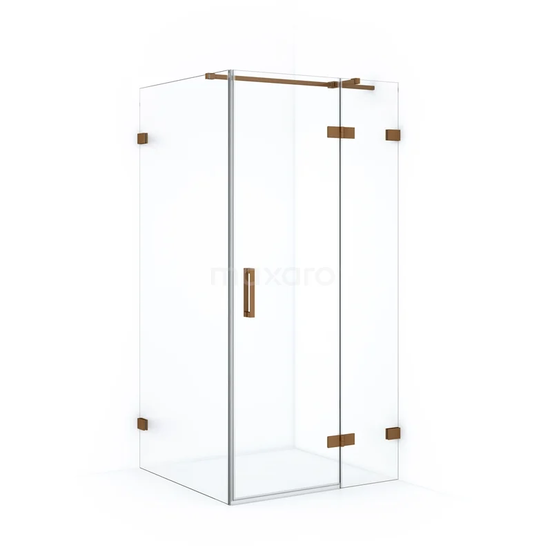 Diamond Shower enclosure | 100x100 cm Copper Clear glass Pivot door Square CDB224610320KP