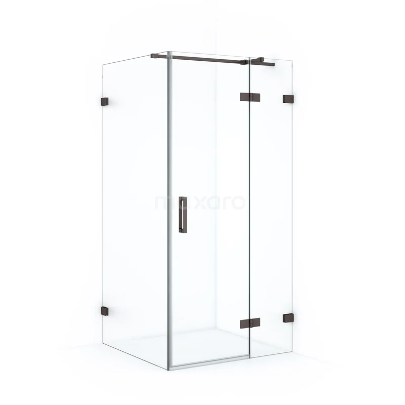 Diamond Shower enclosure | 100x70 cm Black metal Clear glass Pivot door Rectangle CDB224607320ZM