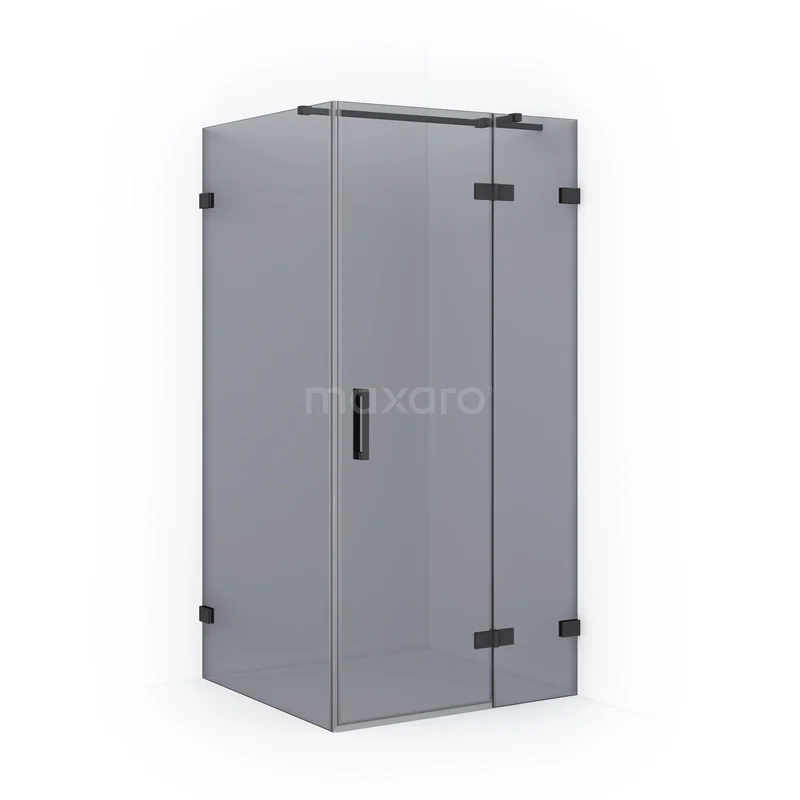 Diamond Shower enclosure | 100x90 cm Matte black Smoke glass Pivot door Rectangle CDB224609321MB